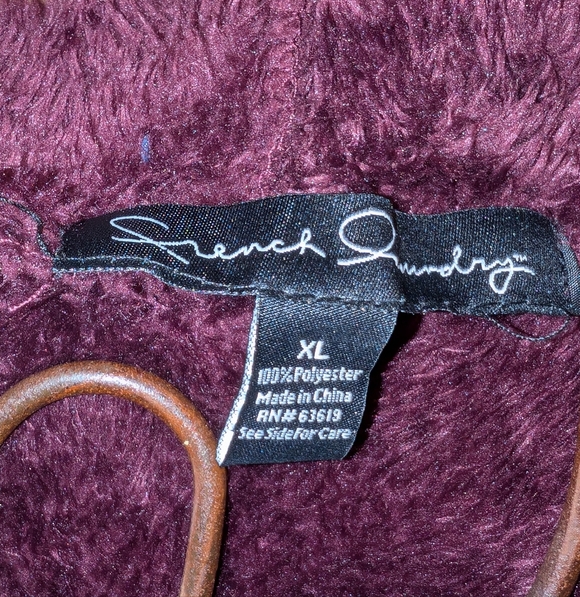 French Laundry Deep Purple Hooded Teddy Vest - Picture 6 of 7